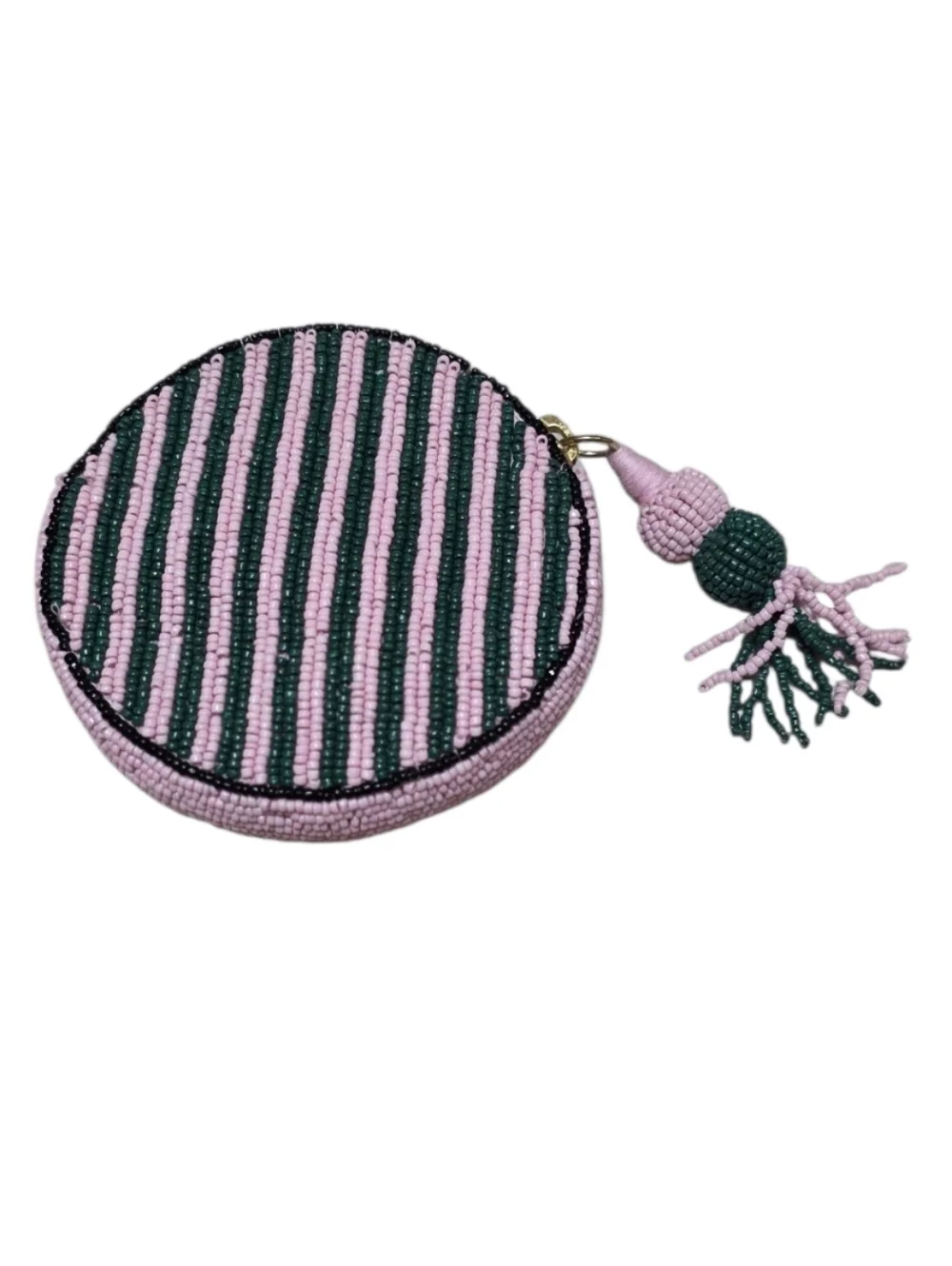 NWT Anthropolgie Nephthys Illustrated Elf Nog Beaded Round Coin Purse - Picture 7 of 9